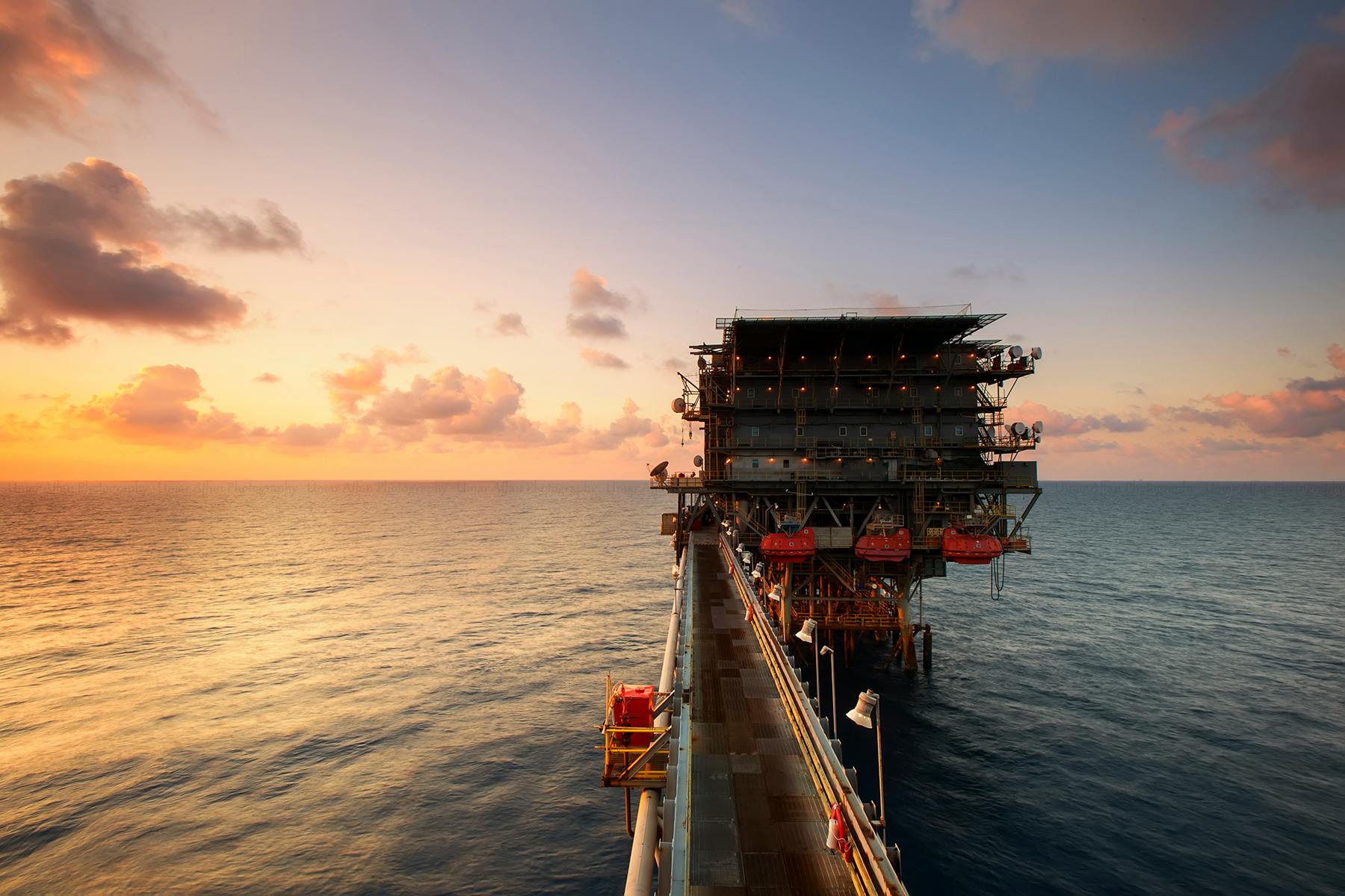Offshore drilling rig representing engineering and technical jobs